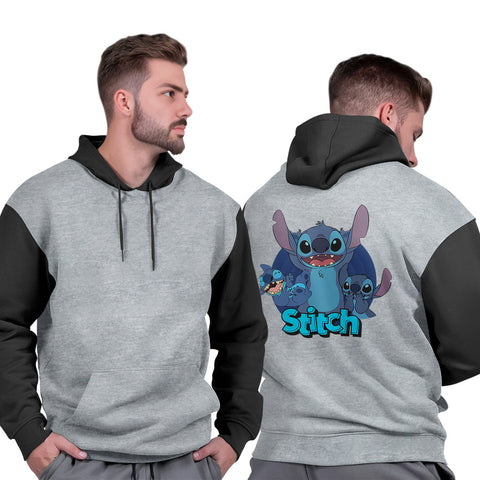 Moletom Unissex Estampa Streetwear Grosso Capuz Confortável Casual Stich