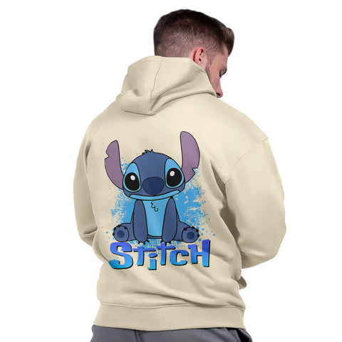 Moletom Canguru Masculino Capuz Grosso Streetwear Algodão Quente Stich