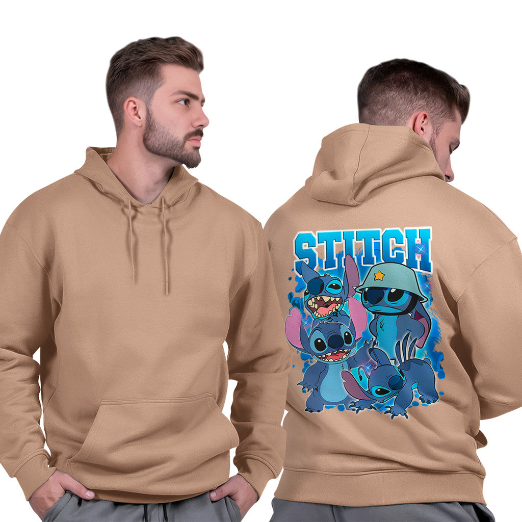Moletom Capuz Unissex Grosso Confortável Casual Streetwear Estiloso Stitch