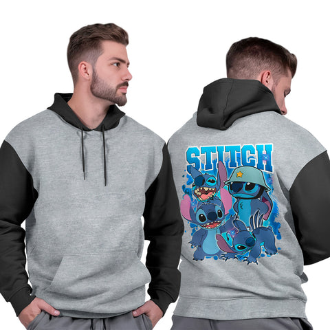Moletom Canguru Unissex Estampa Algodão Streetwear Quente Casual Stitch