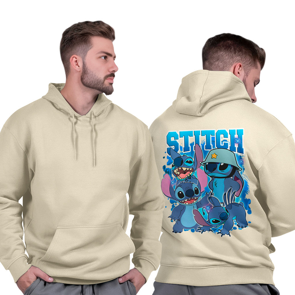 Moletom Capuz Unissex Grosso Confortável Casual Streetwear Estiloso Stitch