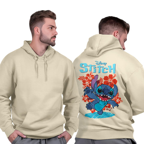 Blusa Moletom Masculina Capuz Peluciado Confortável Promoção Casual Stitch