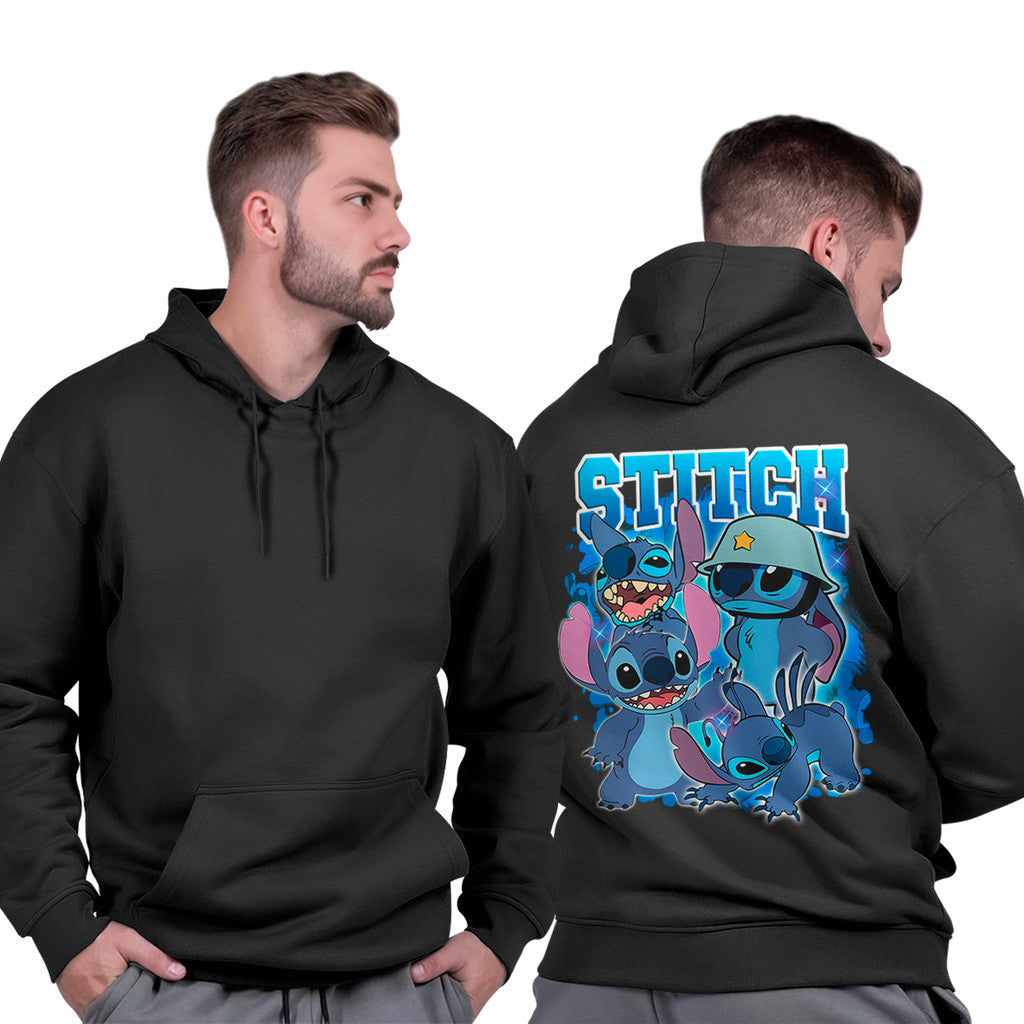 Moletom Capuz Unissex Grosso Confortável Casual Streetwear Estiloso Stitch