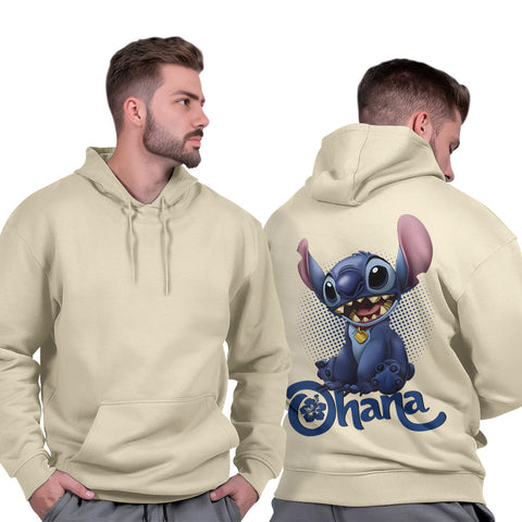 Blusa Moletom Masculino Básico Grosso Capuz Flanelado Casual Quente Stich