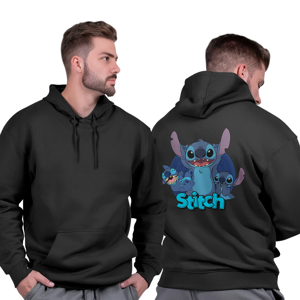 Moletom Unissex Estampa Streetwear Grosso Capuz Confortável Casual Stich