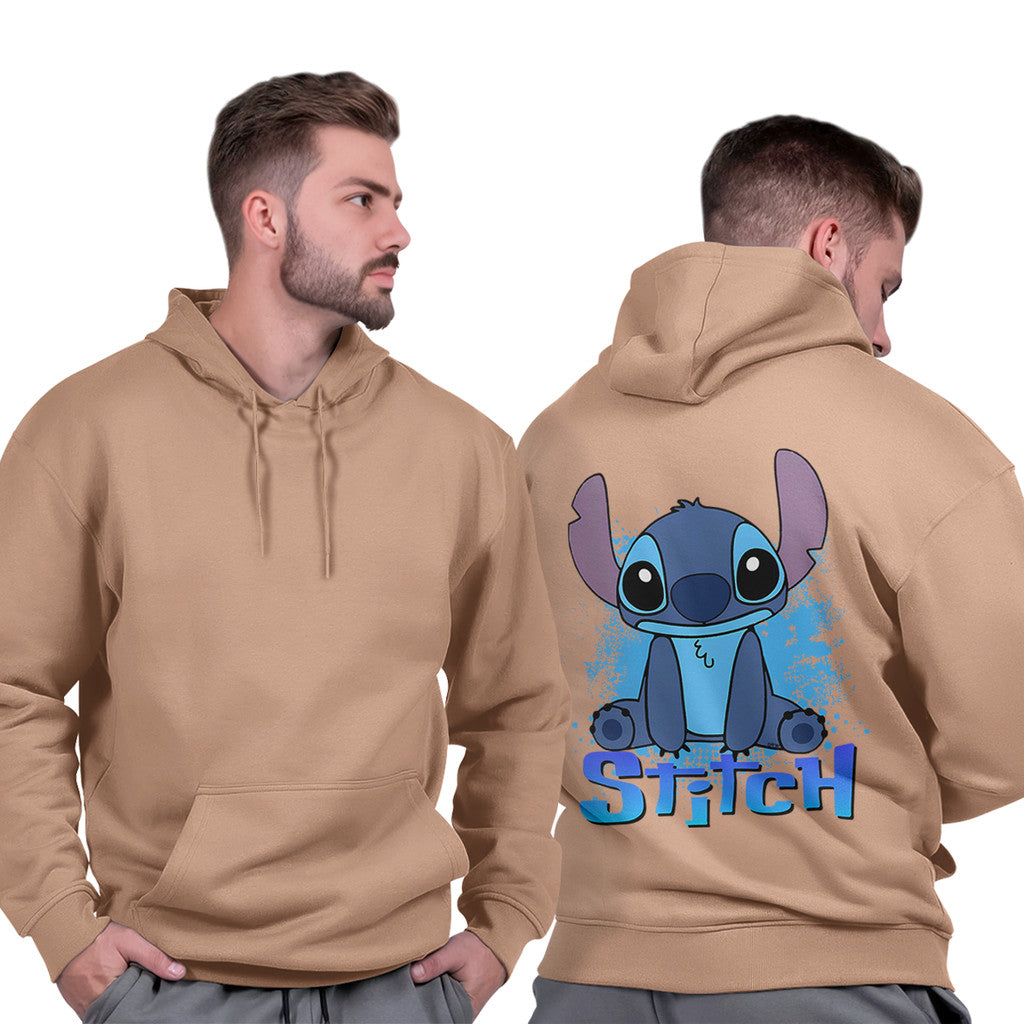 Moletom Canguru Masculino Capuz Grosso Streetwear Algodão Quente Stich