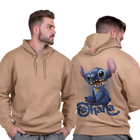 Blusa Moletom Masculino Básico Grosso Capuz Flanelado Casual Quente Stich