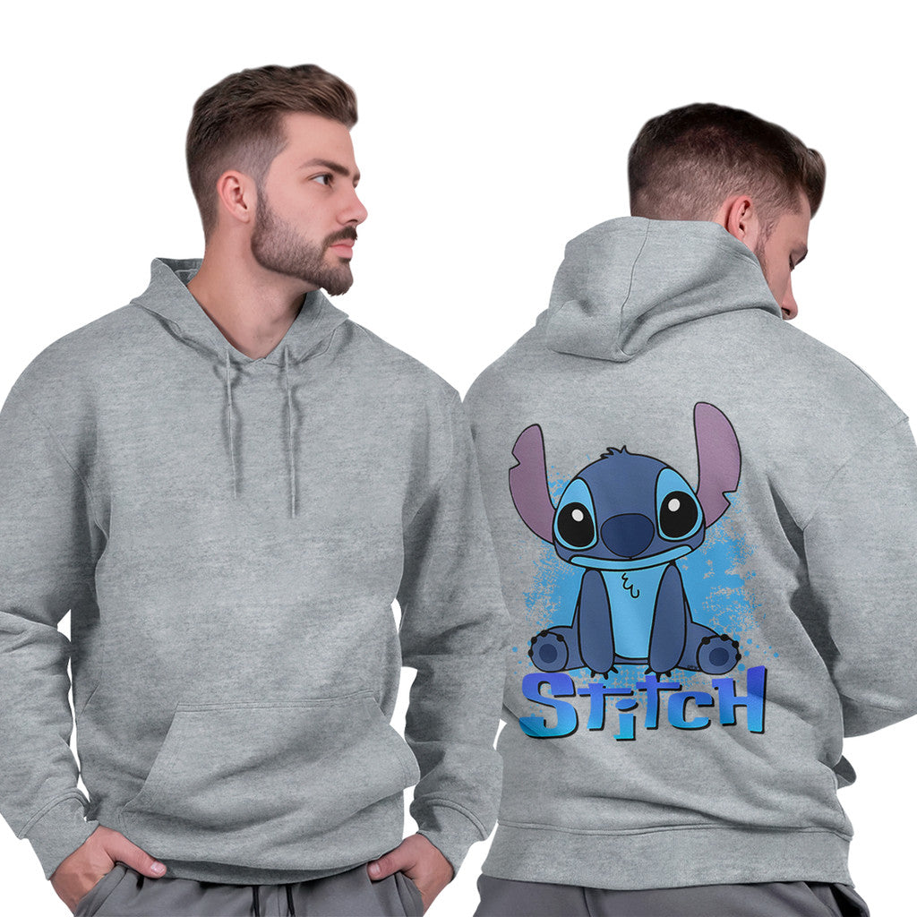 Moletom Canguru Masculino Capuz Grosso Streetwear Algodão Quente Stich