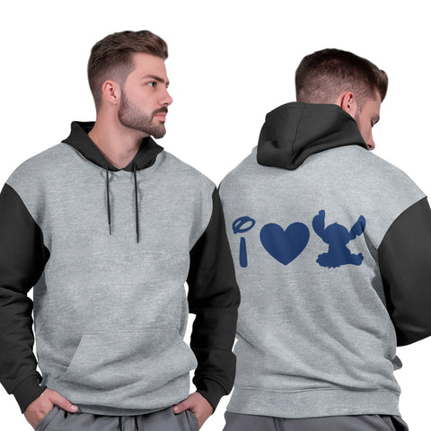 Moletom Canguru Unissex Estampa Algodão Streetwear Quente Casual  Stitch