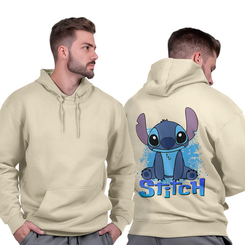 Moletom Canguru Masculino Capuz Grosso Streetwear Algodão Quente Stich