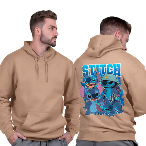 Moletom Capuz Unissex Grosso Confortável Casual Streetwear Estiloso Stitch