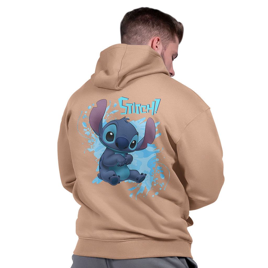 Blusão Moletom Masculino Canguru Preto Algodão Flanelado Quente Stitch