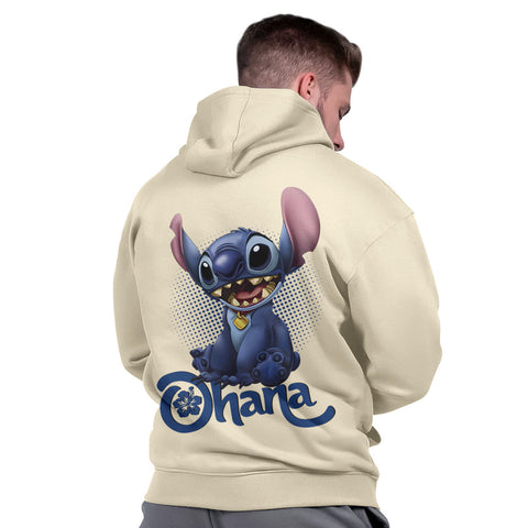 Blusa Moletom Masculino Básico Grosso Capuz Flanelado Casual Quente Stich