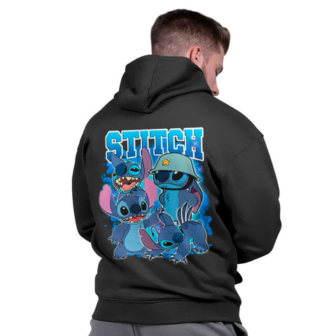Moletom Capuz Unissex Grosso Confortável Casual Streetwear Estiloso Stitch