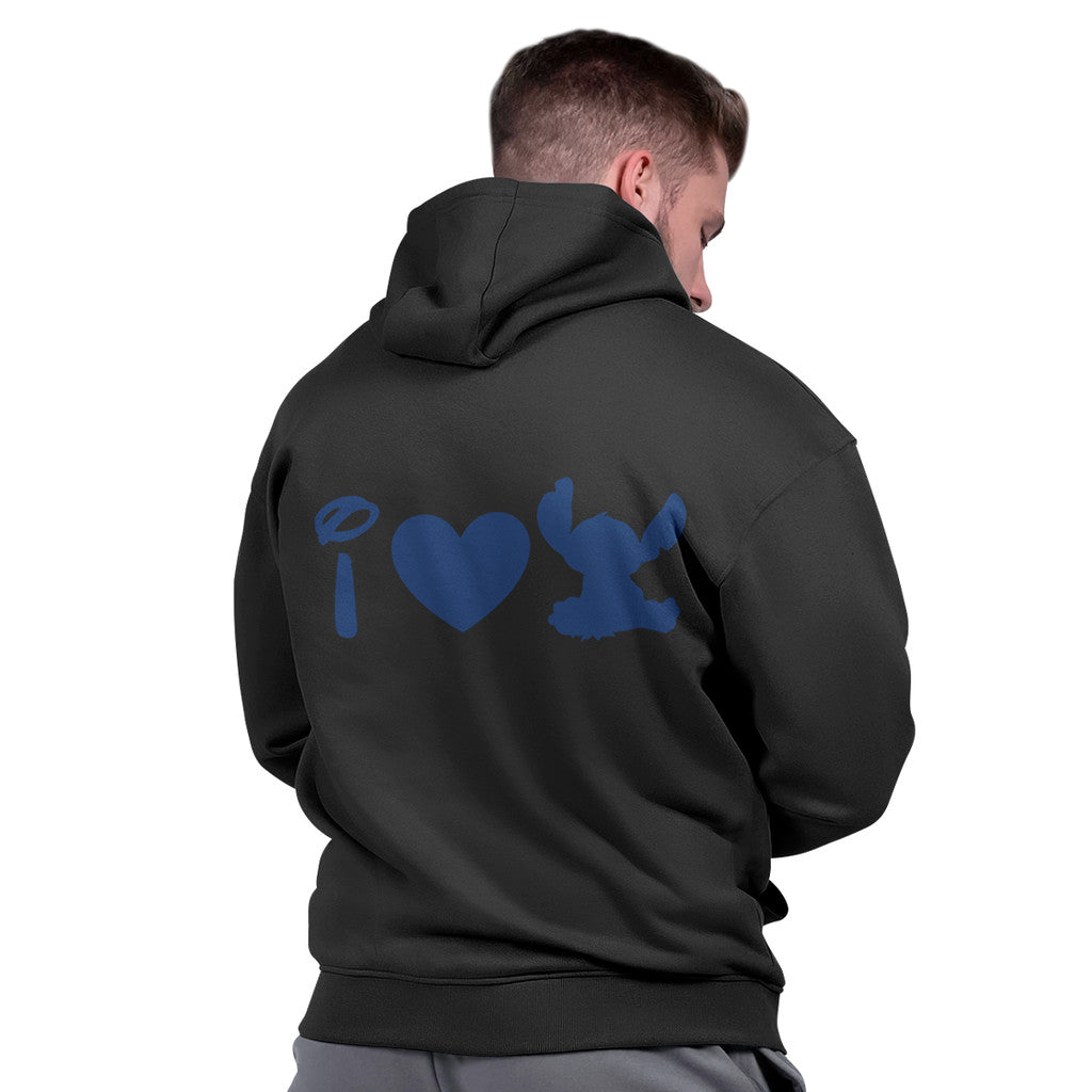 Blusão Moletom Masculino Canguru Preto Flanelado Algodão Inverno Stitch