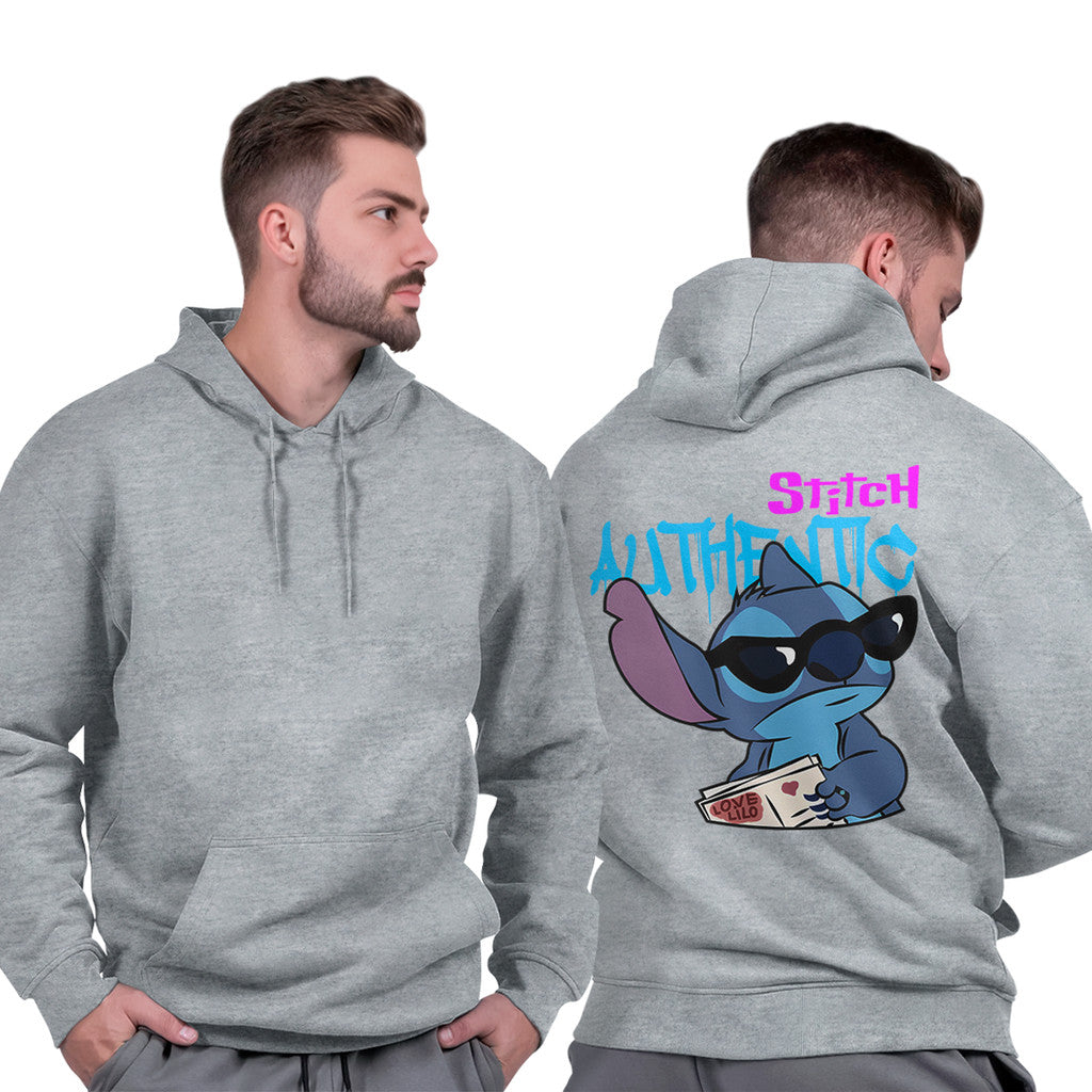 Blusão Moletom Masculino Canguru Preto Streetwear Flanelado Quente Stitch