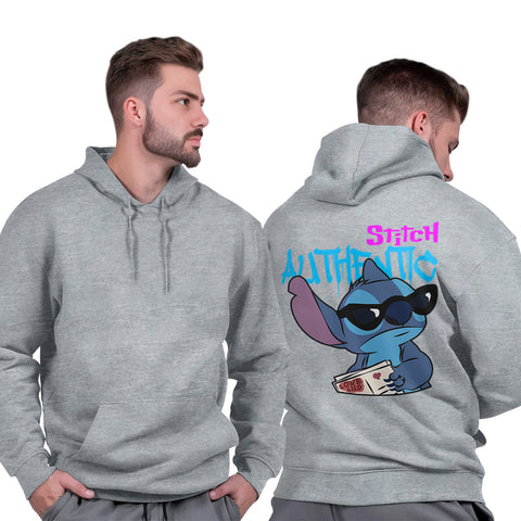Moletom Canguru Masculino Capuz Grosso Algodão Casual Quente Stitch