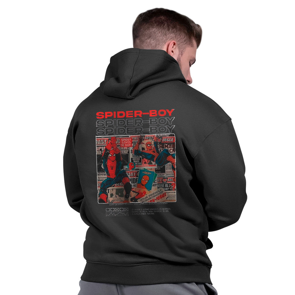 Moletom Capuz Unissex Algodão Liso Básico Casual Flanelado Aranha