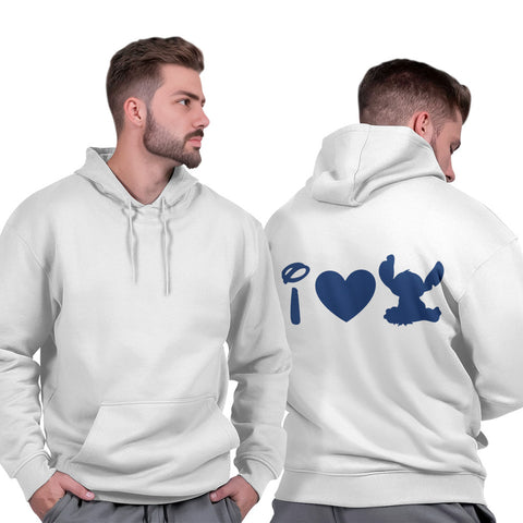 Blusa de Frio Masculina Moletom Capuz Flanelado Básico Streetwear Stitch