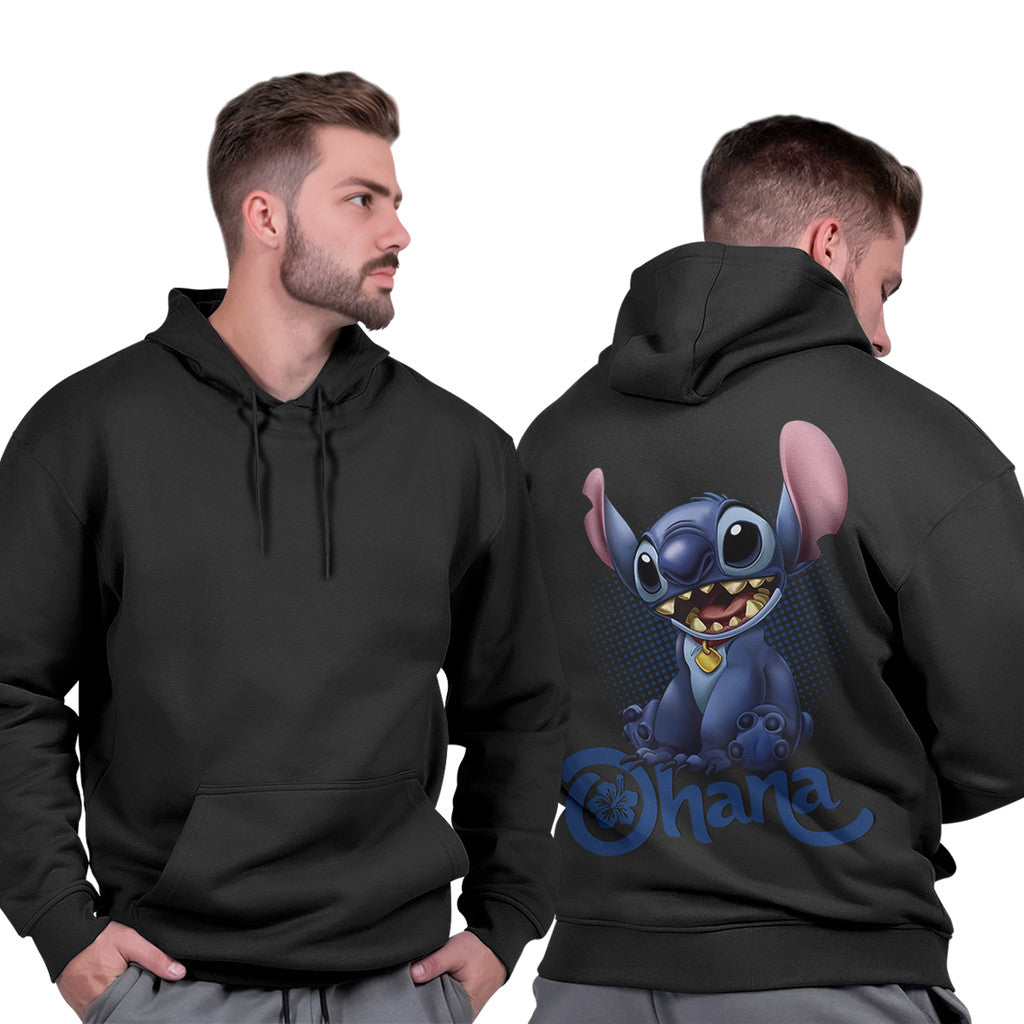 Blusa Moletom Masculino Básico Grosso Capuz Flanelado Casual Quente Stich