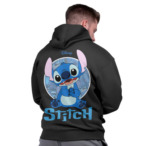 Casaco Moletom Masculino Streetwear Capuz Estampado Grosso Stitch