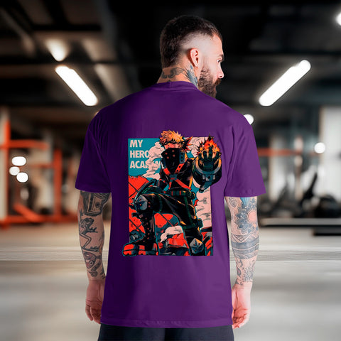 Kit Camiseta Masculina Algodão Penteado Manga Curta Casual Boku no Hero