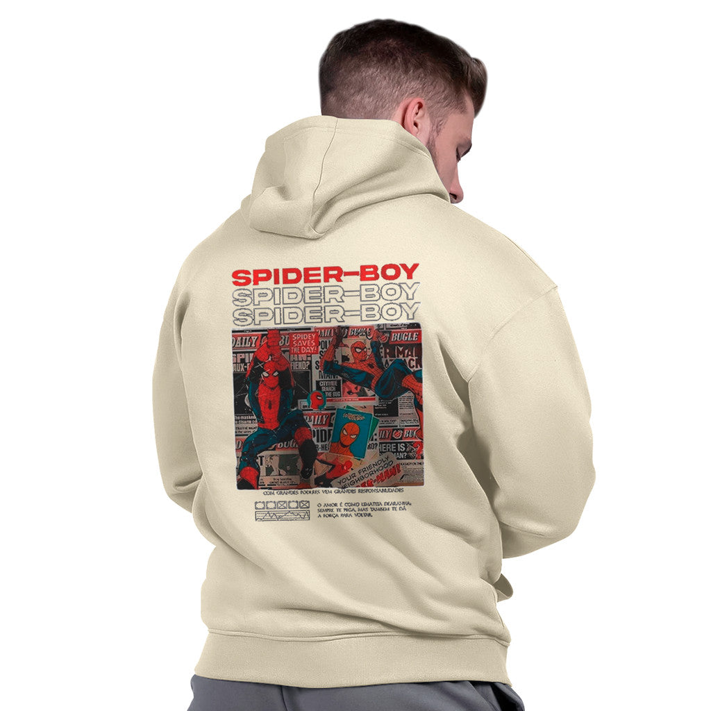 Moletom Capuz Unissex Algodão Liso Básico Casual Flanelado Aranha