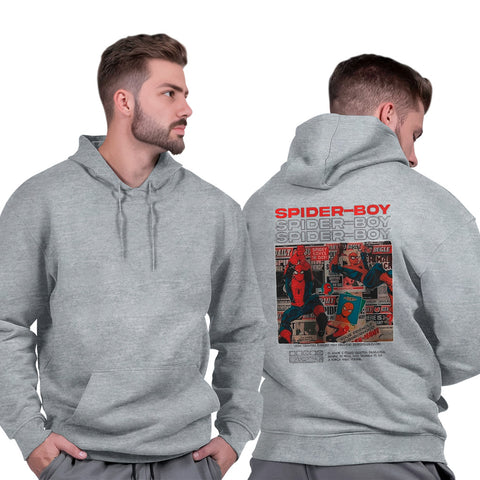 Moletom Capuz Unissex Algodão Liso Básico Casual Flanelado Aranha