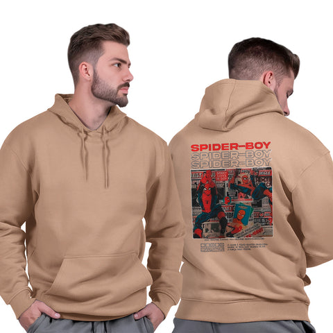 Moletom Capuz Unissex Algodão Liso Básico Casual Flanelado Aranha